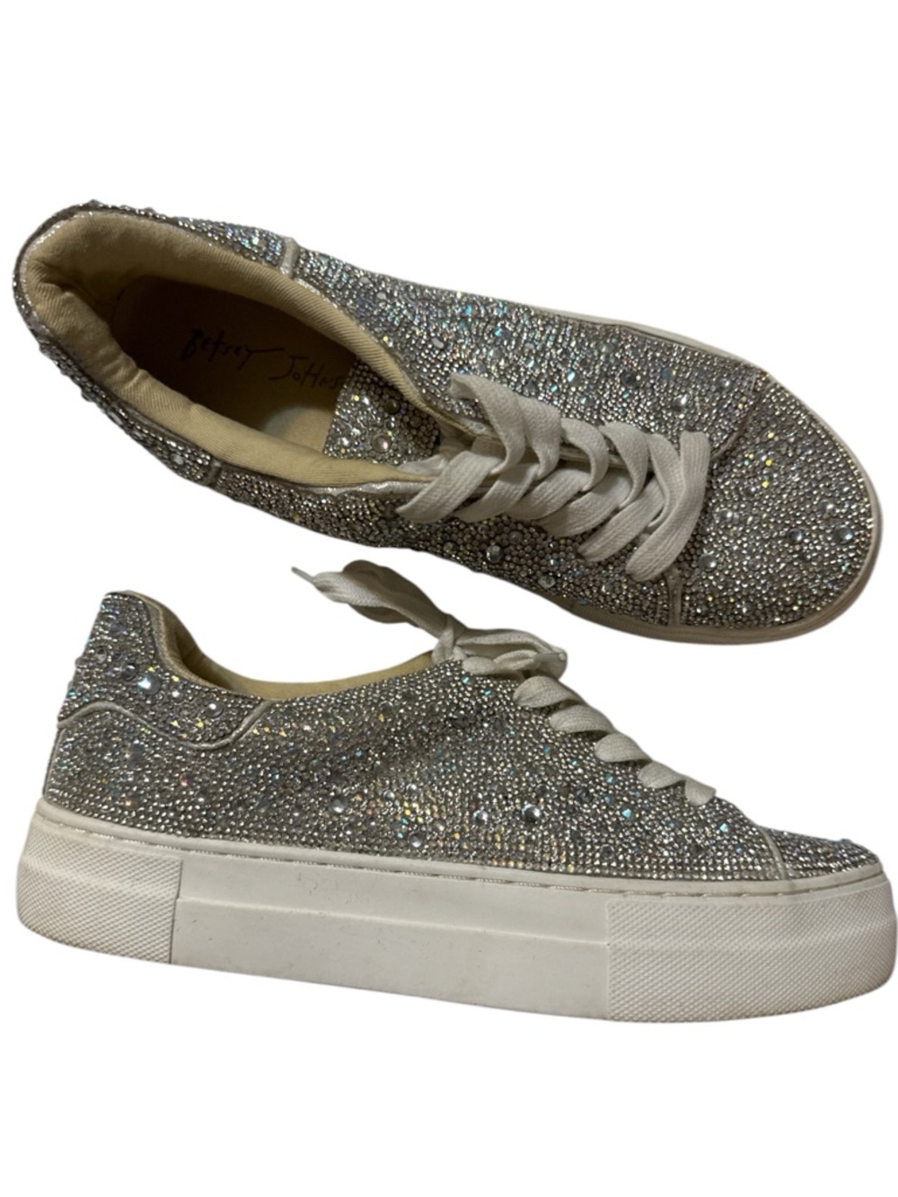 Betsey Johnson Sidny Rhinestone Sneakers Size 7.5